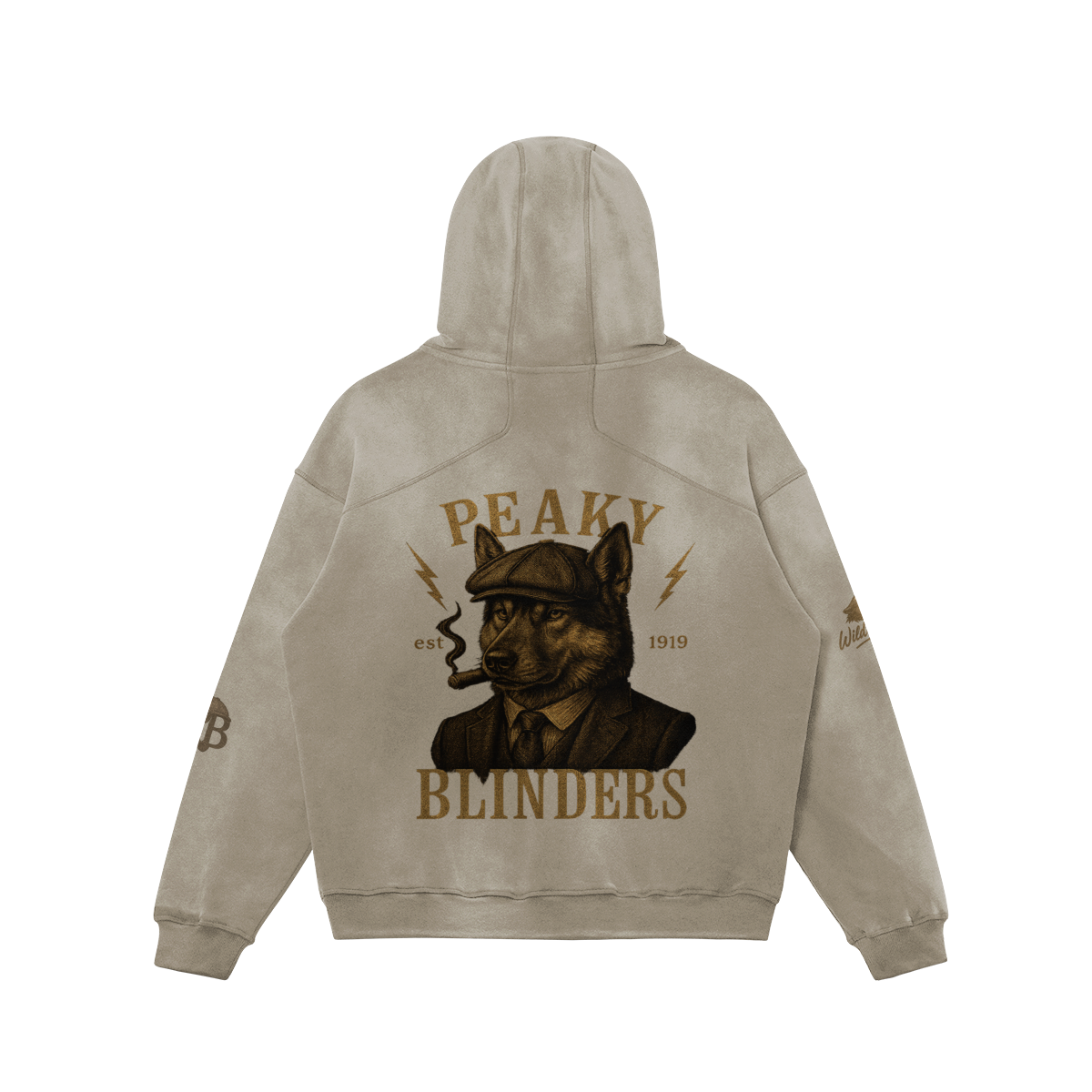 WOLF DOG™ Peaky Blinders | Hoodie unisexe ultra-épais 400 g/m² – Effet délavé soleil